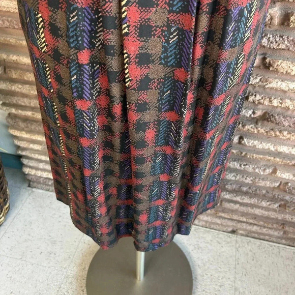 Vintage 70s 80s Geometric Gathered Pleated Fully Skirt Size 5 - Picture 4 of 6